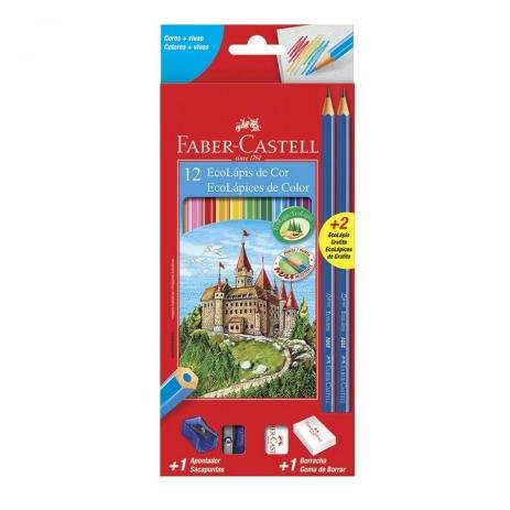 L Pis De Cor Cores Faber Castell Kit Escolar Papelaria Cana