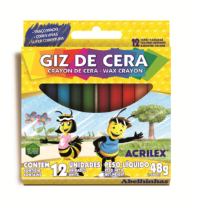 Giz de Cera 12 Cores Acrilex